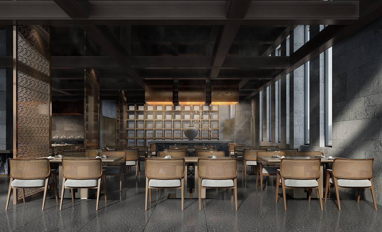 酒店-餐厅-禅意（图ZMzQ2MTgwNTA4） - 商业空间设计 - 站酷设计师准时下班_原创素材 - 站酷ZCOOL