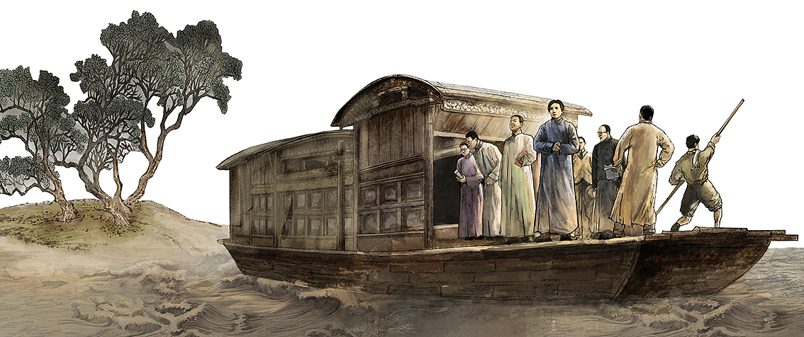 河源博物馆“中共一大会议”艺术层板画（图ZMzA2NjMwOTYw） - 艺术插画 - 站酷设计师卷Jan原创素材 - 站酷ZCOOL