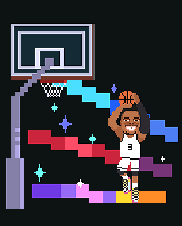 中乔体育代言人NBA球星KJ像素视觉（图ZMzYzMzY4ODY0） - 像素画 - 站酷设计师刘振宇原创素材 - 站酷ZCOOL