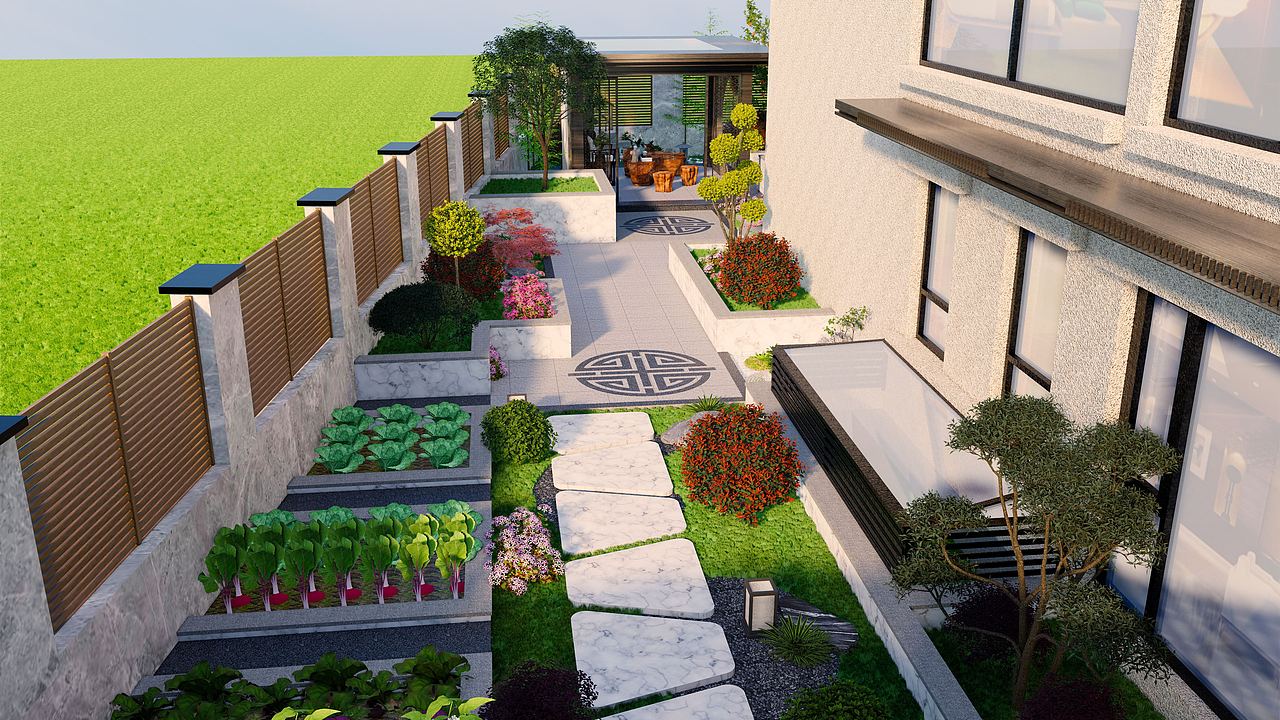 小庭院设计方案效果图（图ZMzQ1ODQwMzk2） - 其他三维 - 站酷设计师指尖丨Design原创素材 - 站酷ZCOOL