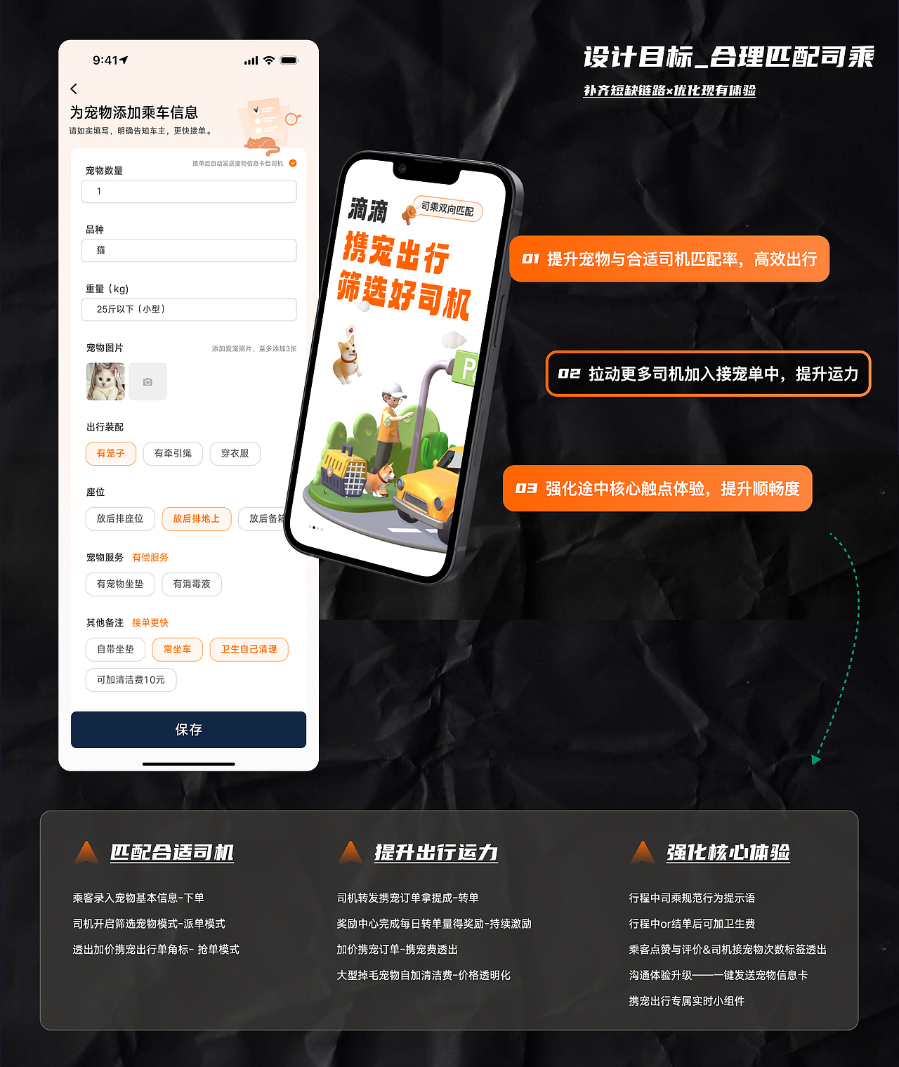 滴滴携宠出行|司乘双向筛选服务动线设计