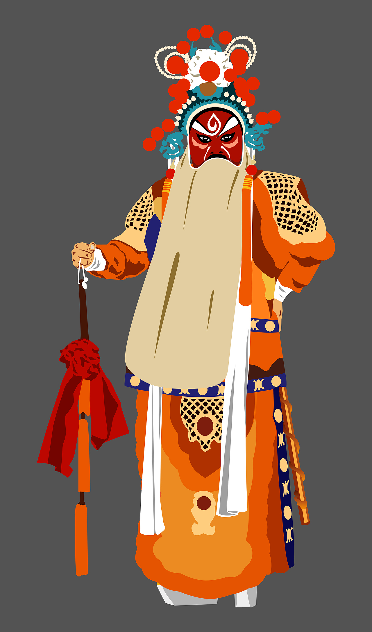 秦腔戏曲插画——下河东(赵匡胤)