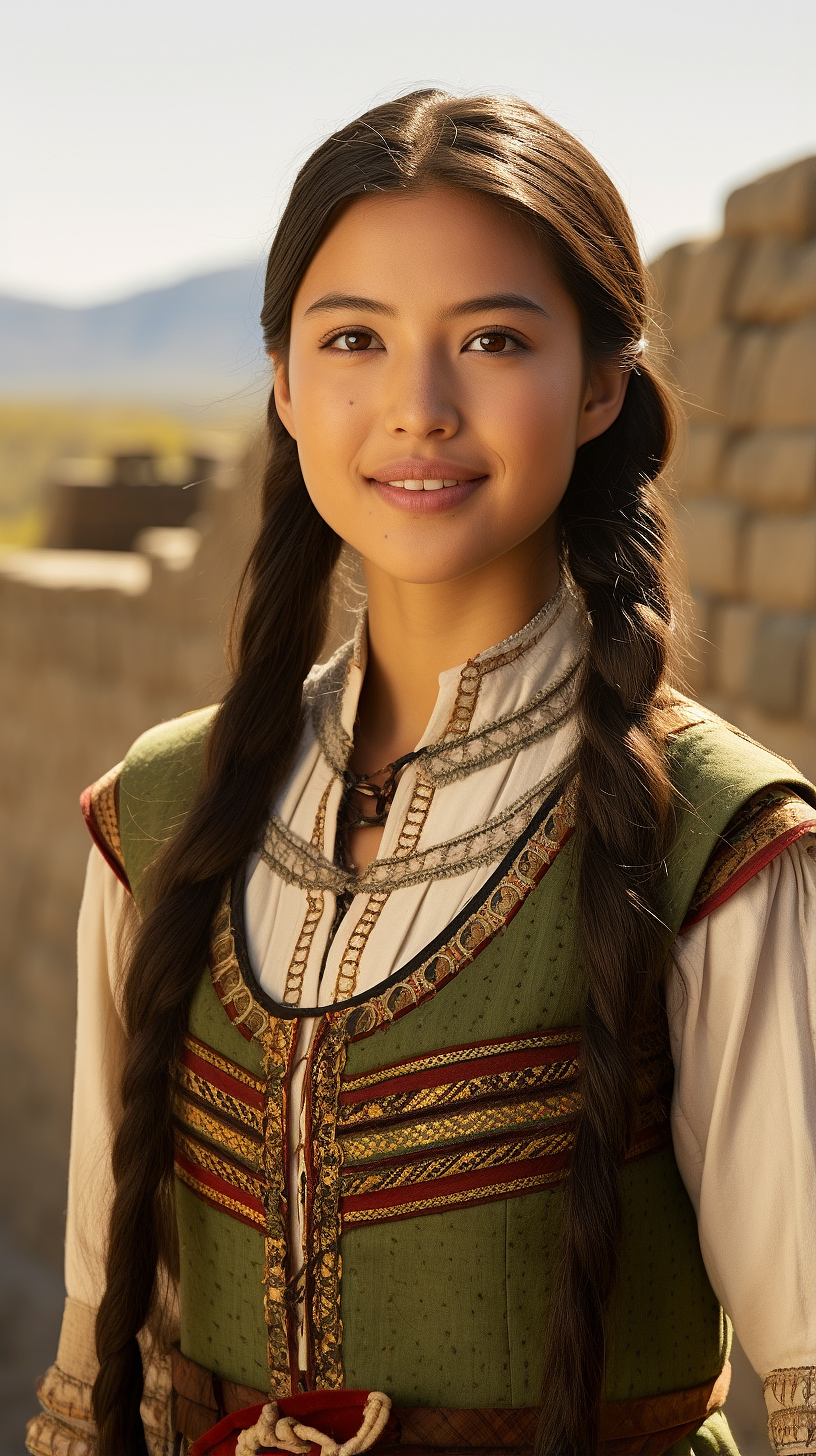 印第安姑娘在长城