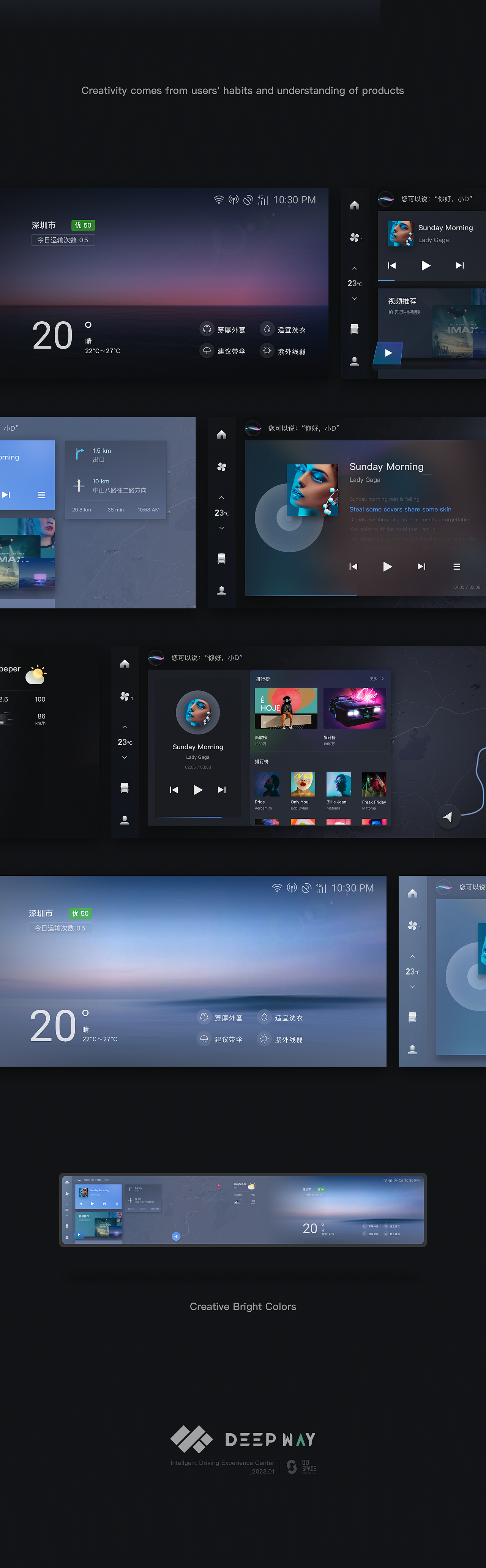 Deep Way HMI視覺(jué)概念（圖ZMzYyNjc2NjMy） - APP界面 - 站酷設(shè)計(jì)師零緯空間原創(chuàng)素材 - 站酷ZCOOL