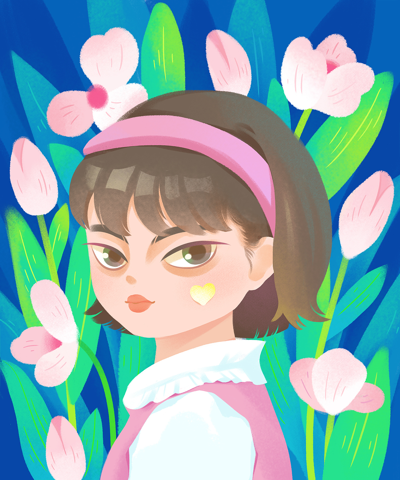 花丛里的女孩（图ZMzI2MDM4NDU2） - 儿童插画 - 站酷设计师山和贝贝原创素材 - 站酷ZCOOL
