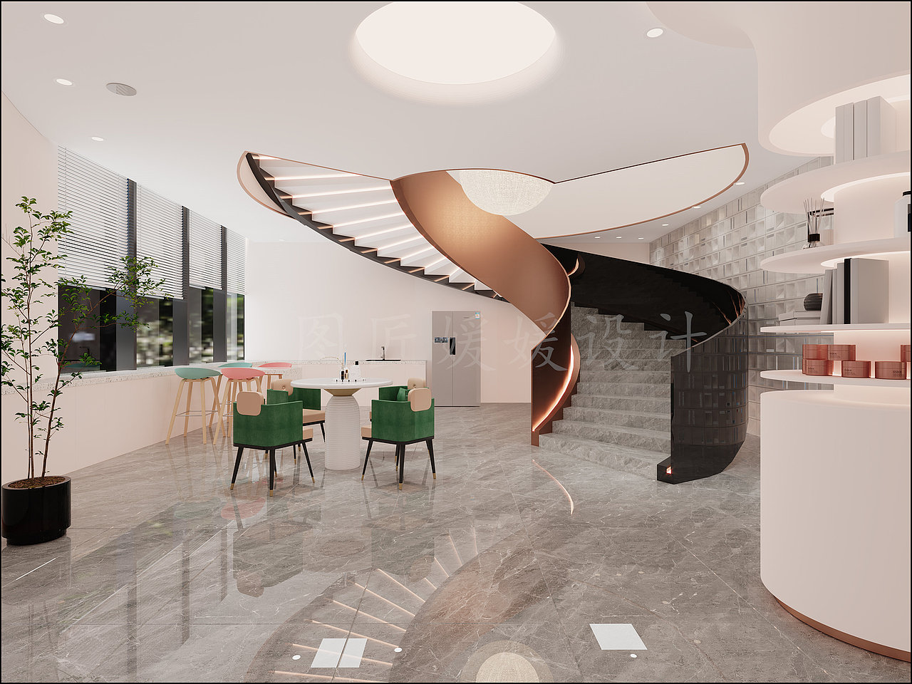 不失浪漫的解构主义美学美容院空间设计