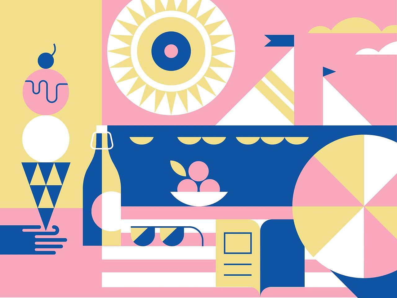 几何风扁平插画