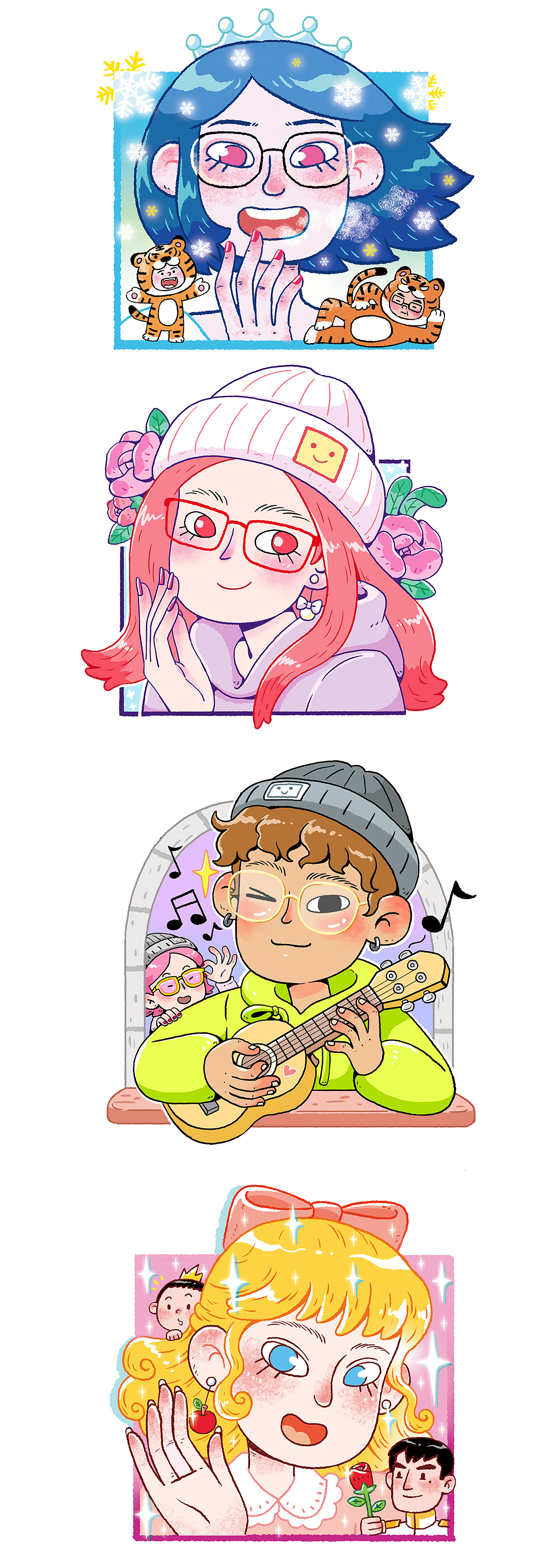 朋友们的头像~（图ZMzIzMzM1MDI4） - 儿童插画 - 站酷设计师贝乐原创素材 - 站酷ZCOOL