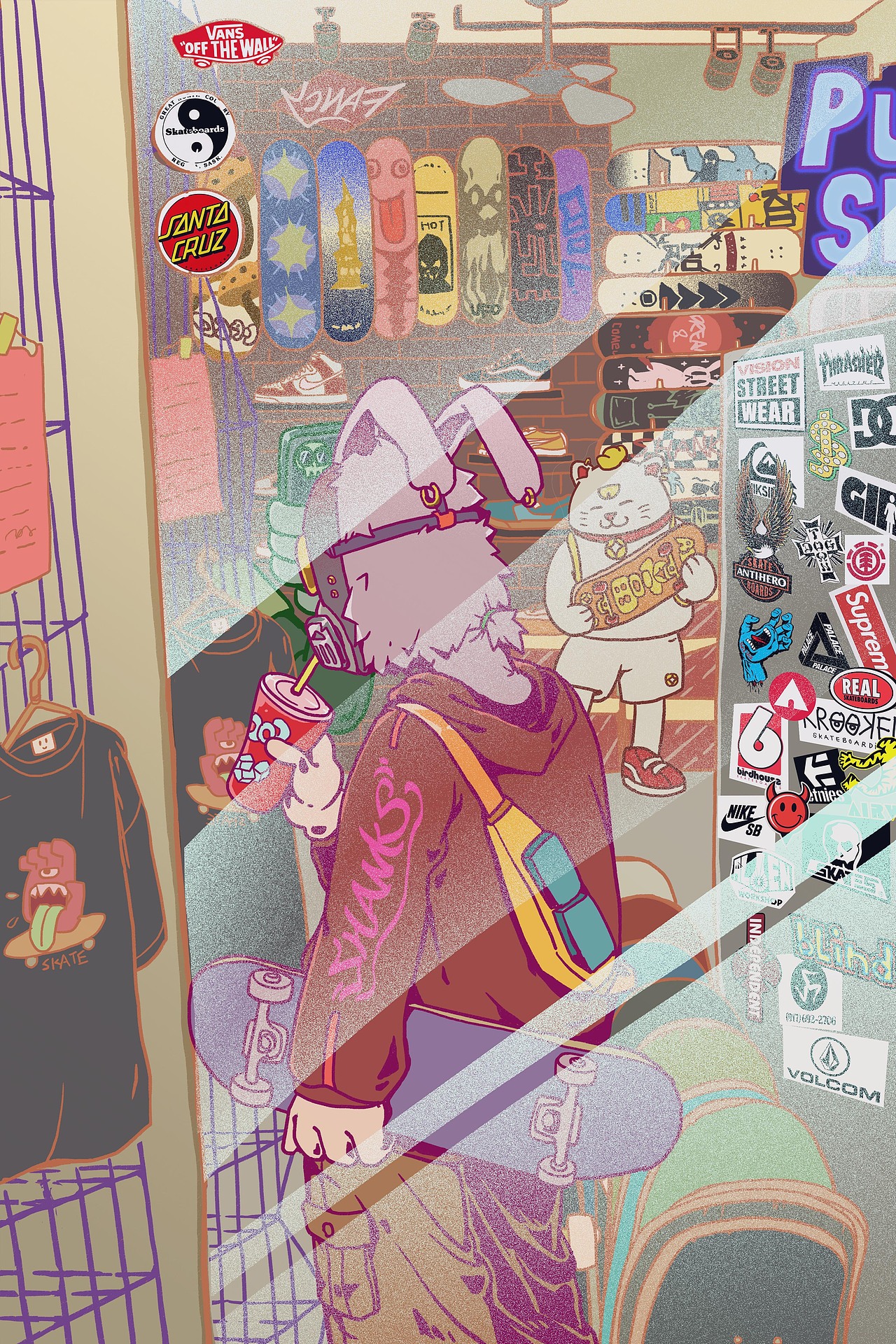 滑板日誌(图ZMzQwNTMzNDAw) - 新锐潮流插画 - 站酷设计师無了了三爷原创素材 - 站酷ZCOOL