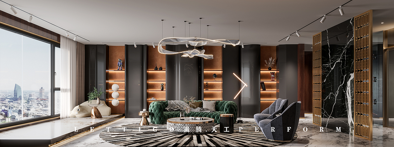 港式重奢别墅，历时3个月打造的一个高品质居住空间（图ZMzIyNDY0NDEy） - 家装设计 - 站酷设计师DesignerZtt186原创素材 - 站酷ZCOOL