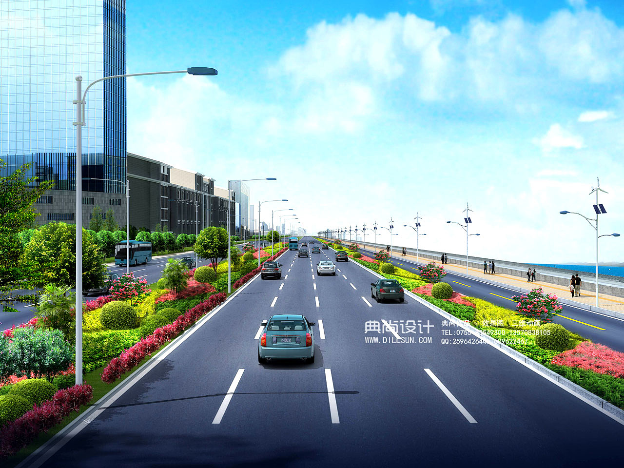 道路园林效果图2