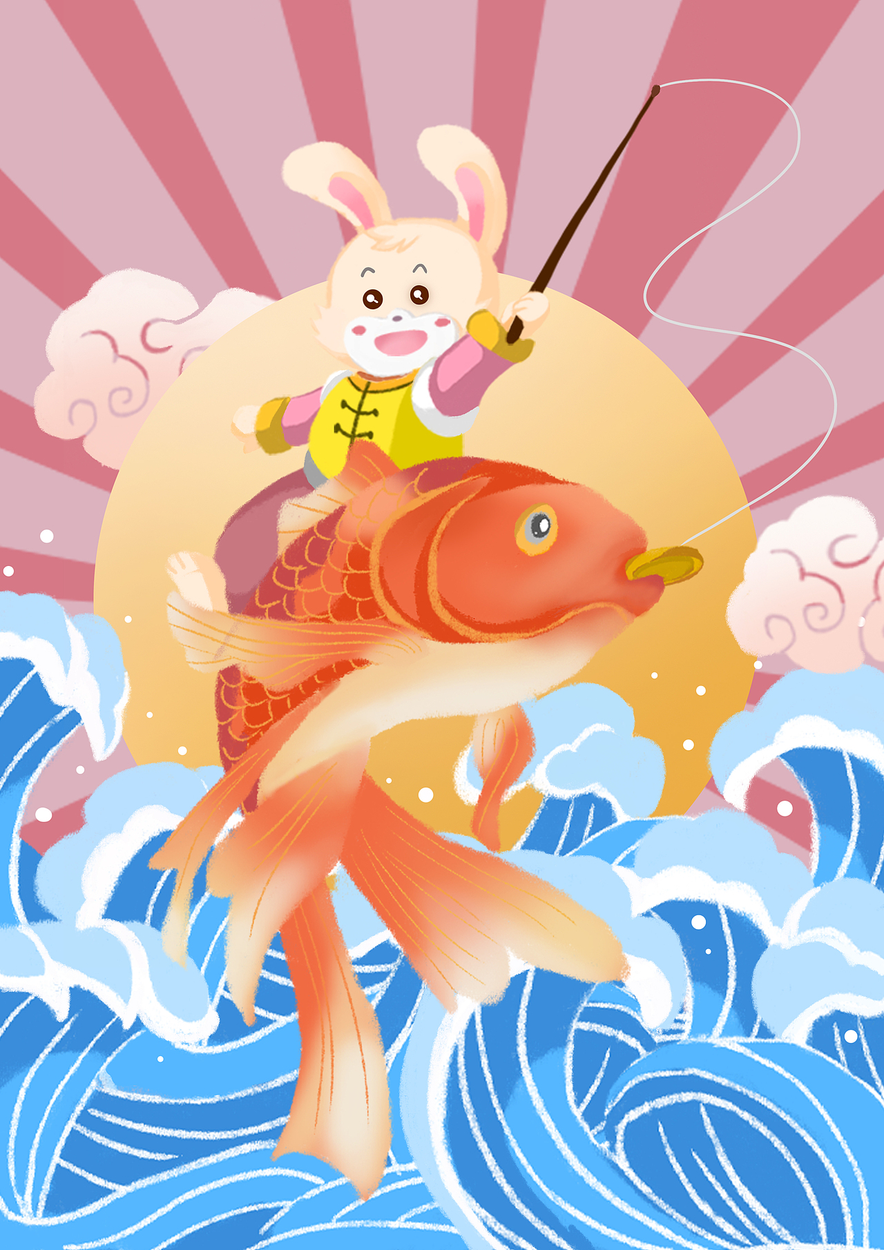 新春兔年喜慶海報(bào)（圖ZMzIwNjc4MDY4） - 商業(yè)插畫 - 站酷設(shè)計(jì)師畫師火蟲原創(chuàng)素材 - 站酷ZCOOL