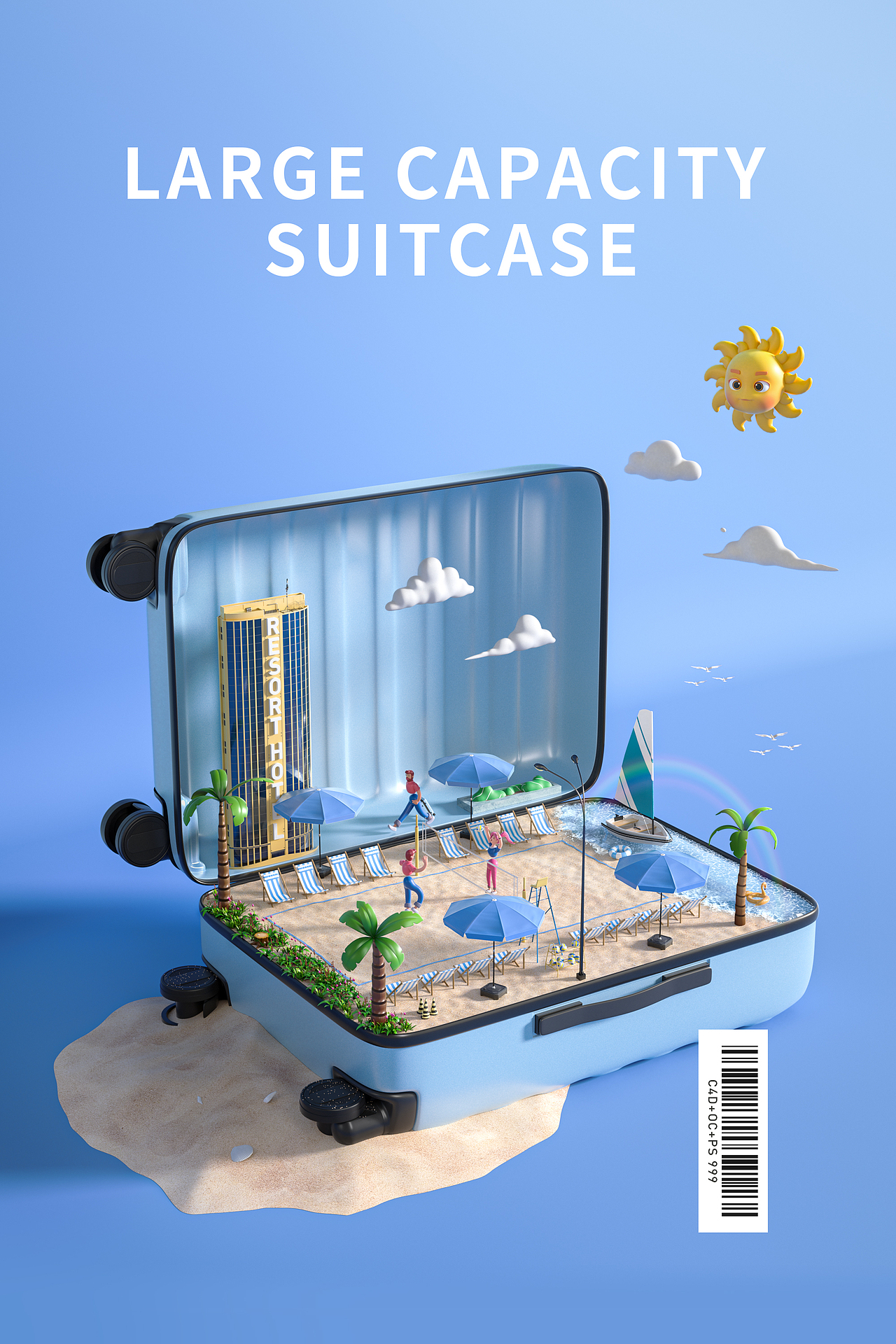 一组行李箱的渲染（图ZMzE4MDMzNDg0） - 产品 - 站酷设计师Dragon_C4D原创素材 - 站酷ZCOOL