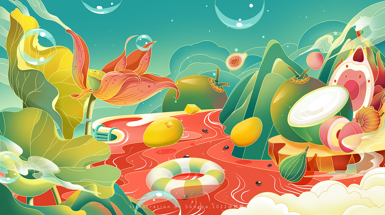 彩色绘--水果鱼