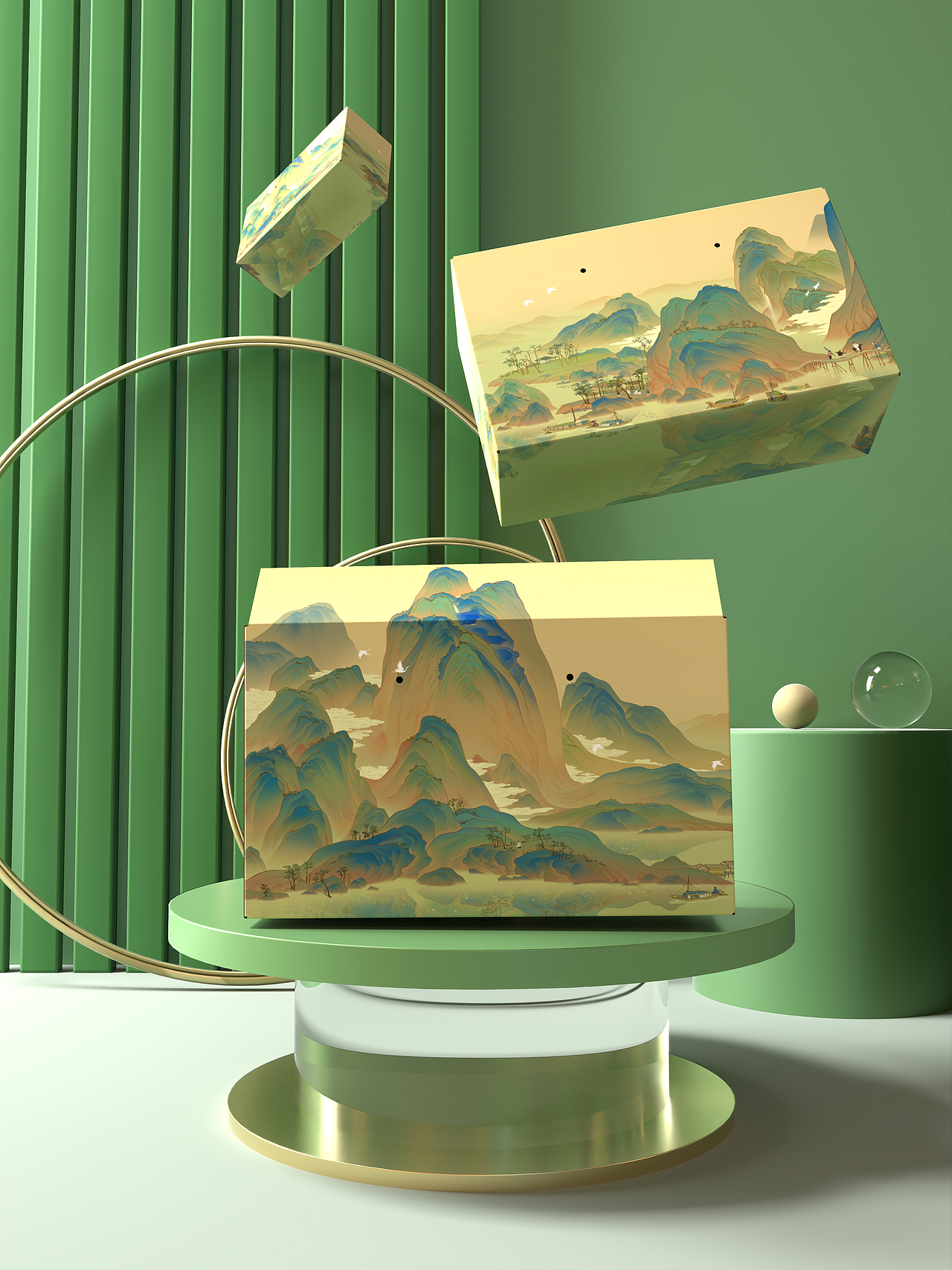 千里江山（二）（图ZMzM3NzM5MTY0） - 商业插画 - 站酷设计师呱唧正原创素材 - 站酷ZCOOL