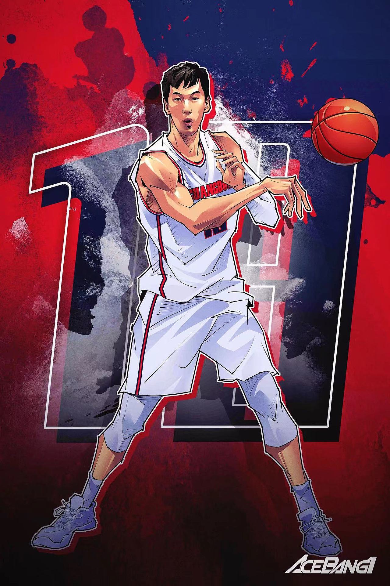 体育篮球cba广东宏远美漫插画集 易建联赵睿胡明轩徐杰