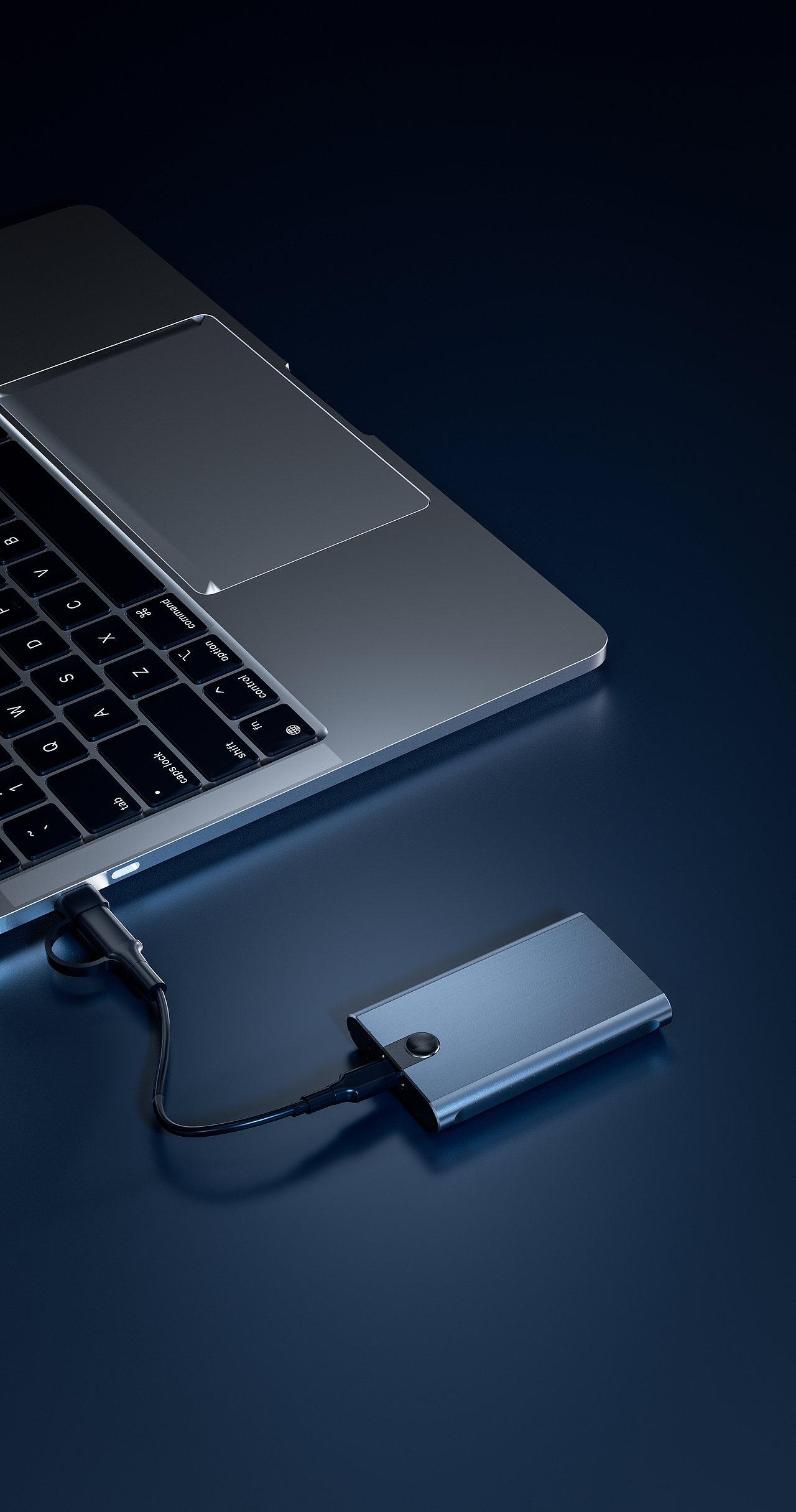 移动固态硬盘产品渲染详情页X2