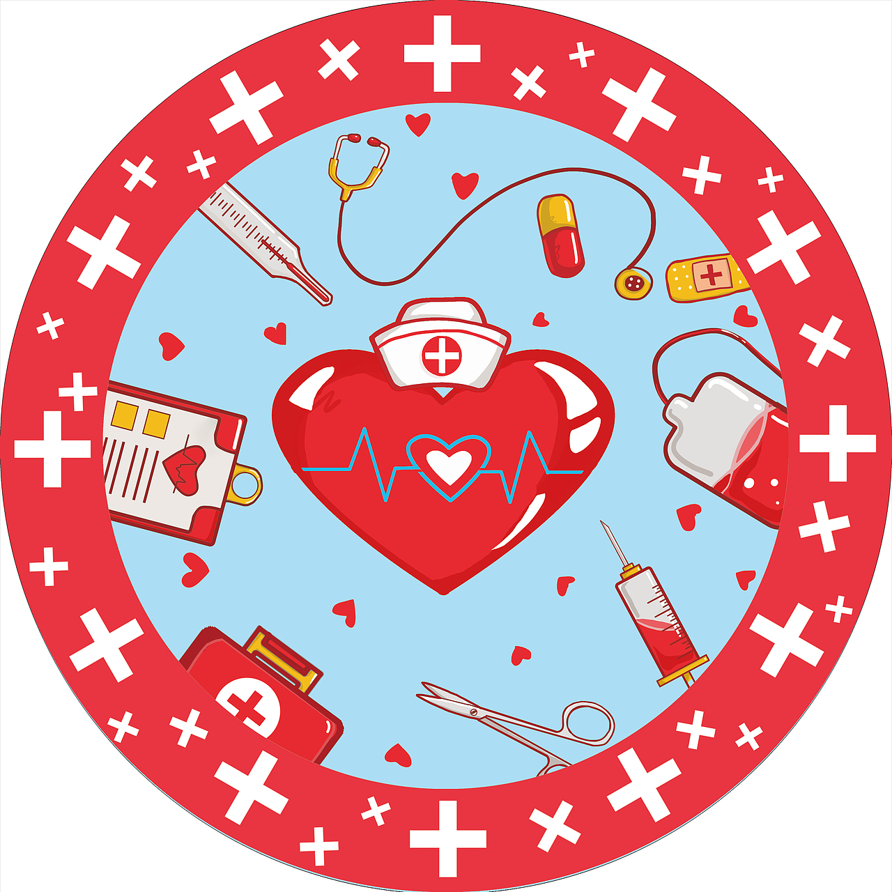 创意盘子原创设计插画