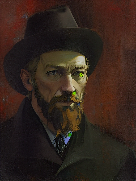 AI绘画丨梵高自画像二次创作(第二弹)