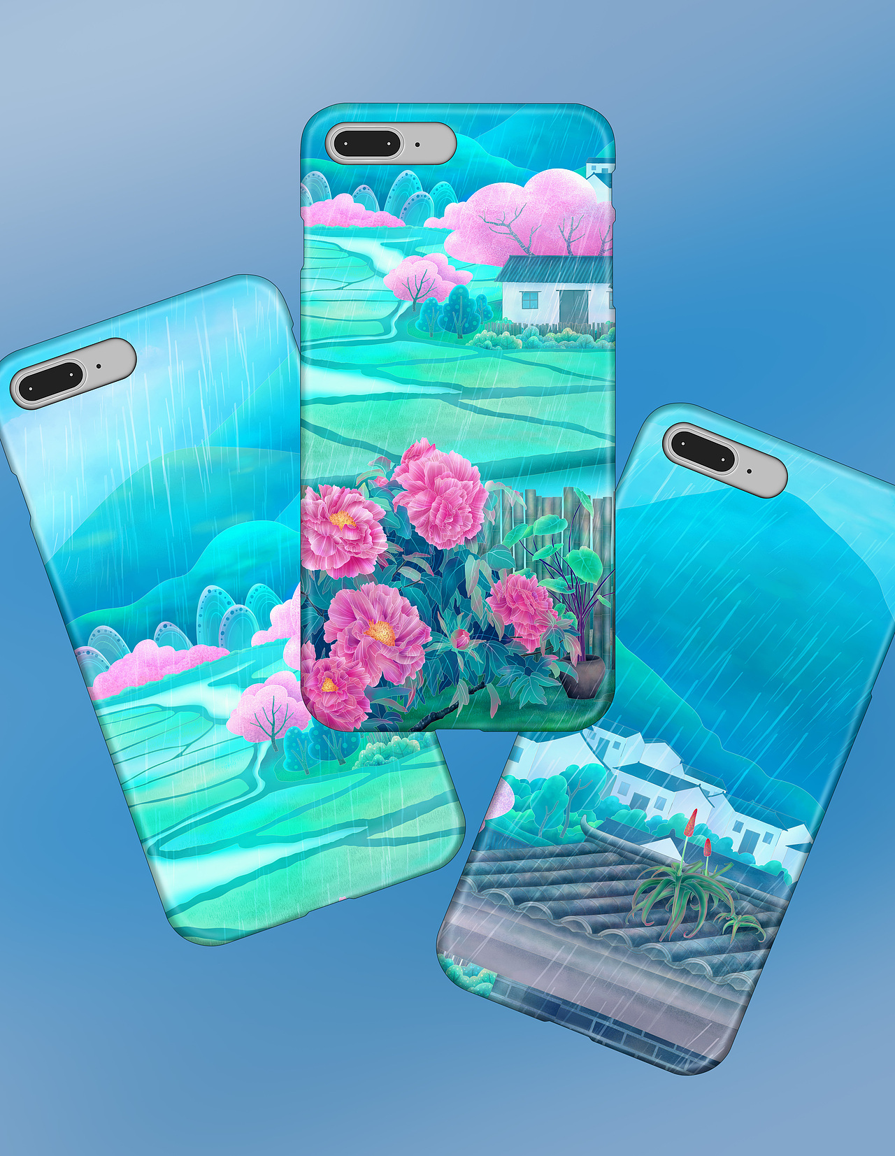 原创插画《24节气之谷雨》样机