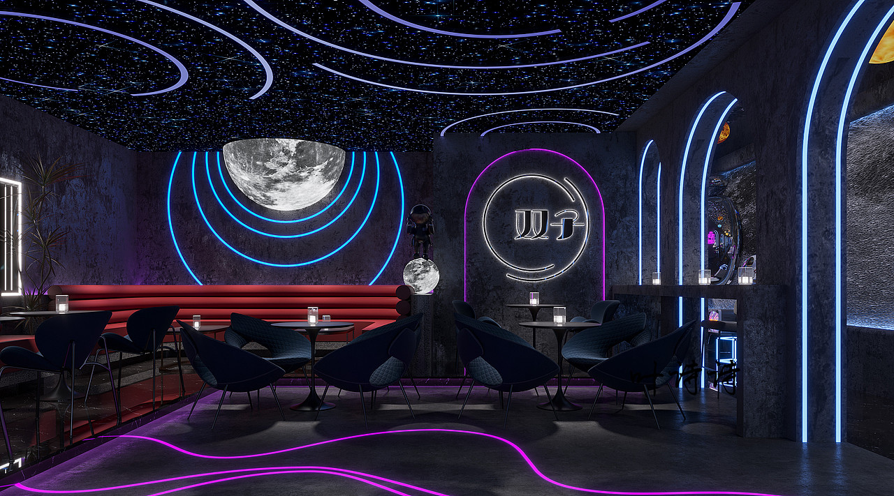 酒吧设计|神秘感的科技型酒吧