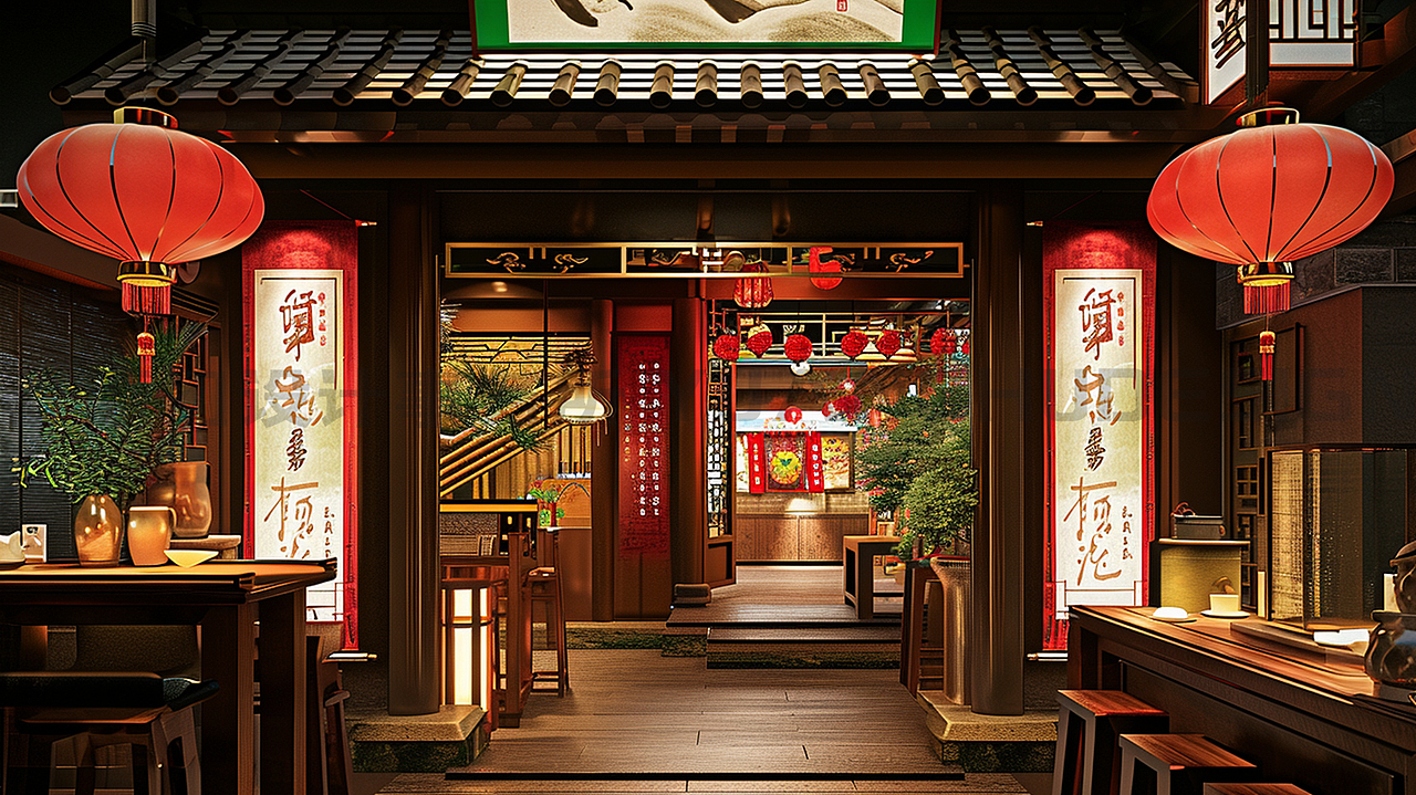 厦门 店面装修室内空间餐厅设计 传统中式唐人街菜馆（图ZMzU5MTgzNDQ4） - 酒店餐饮设计 - 站酷设计师葉文濤VictorYeh原创素材 - 站酷ZCOOL