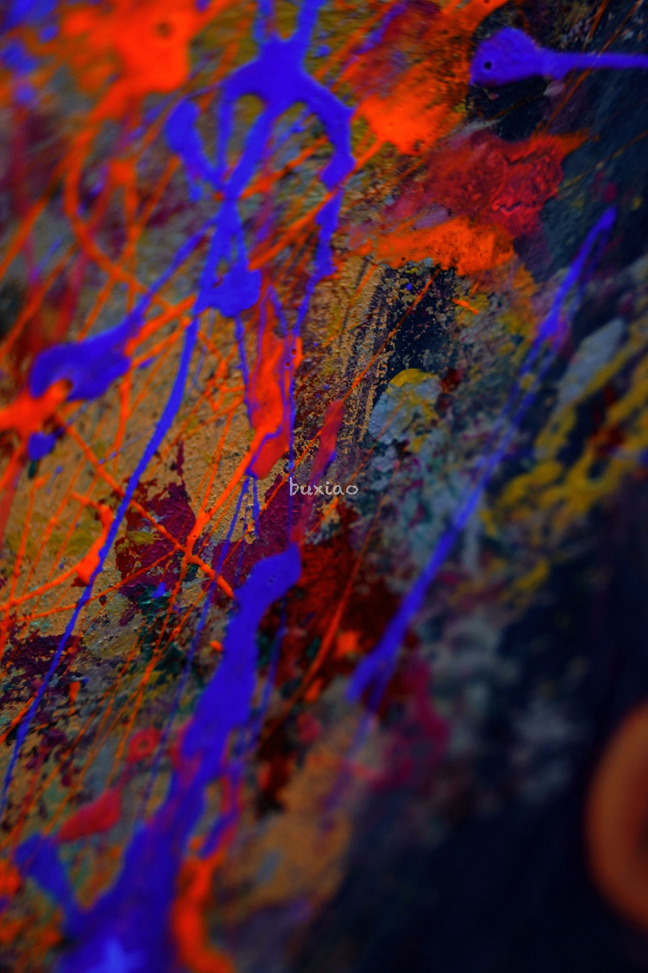 不晓的画《我不是一朵花》综合材料架上绘画创作