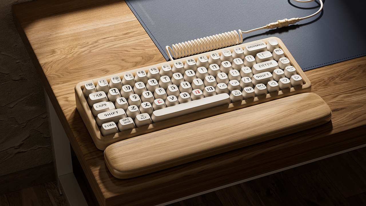 木纹键盘/产品渲染