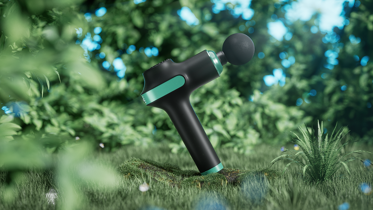 渲染练习_筋膜枪（图ZMzMzMjUyMDQ4） - 产品 - 站酷设计师桔子不是橘子_原创素材 - 站酷ZCOOL