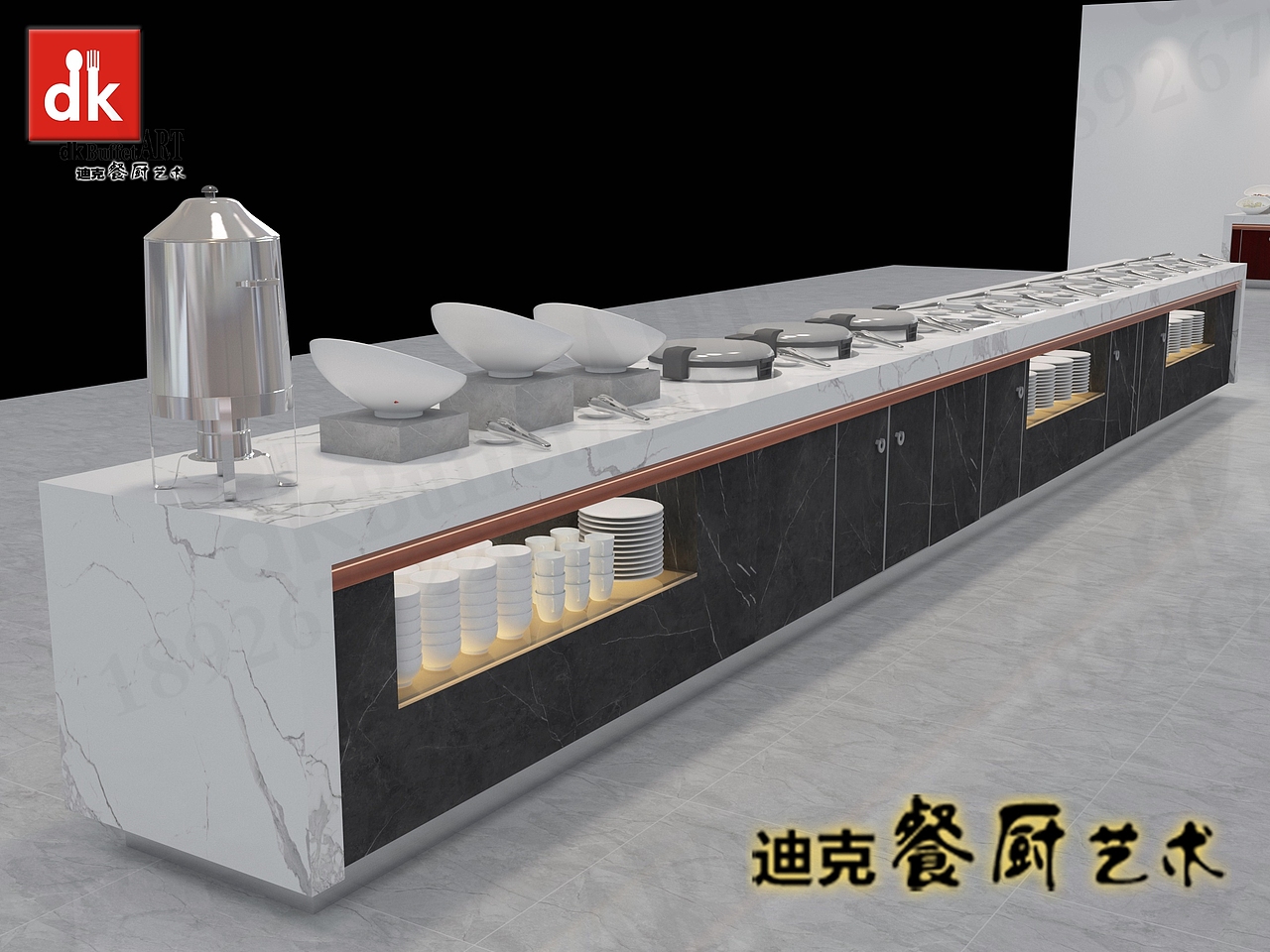 自助餐台 现代简约餐厅 自助餐设备 食物取餐台吧台