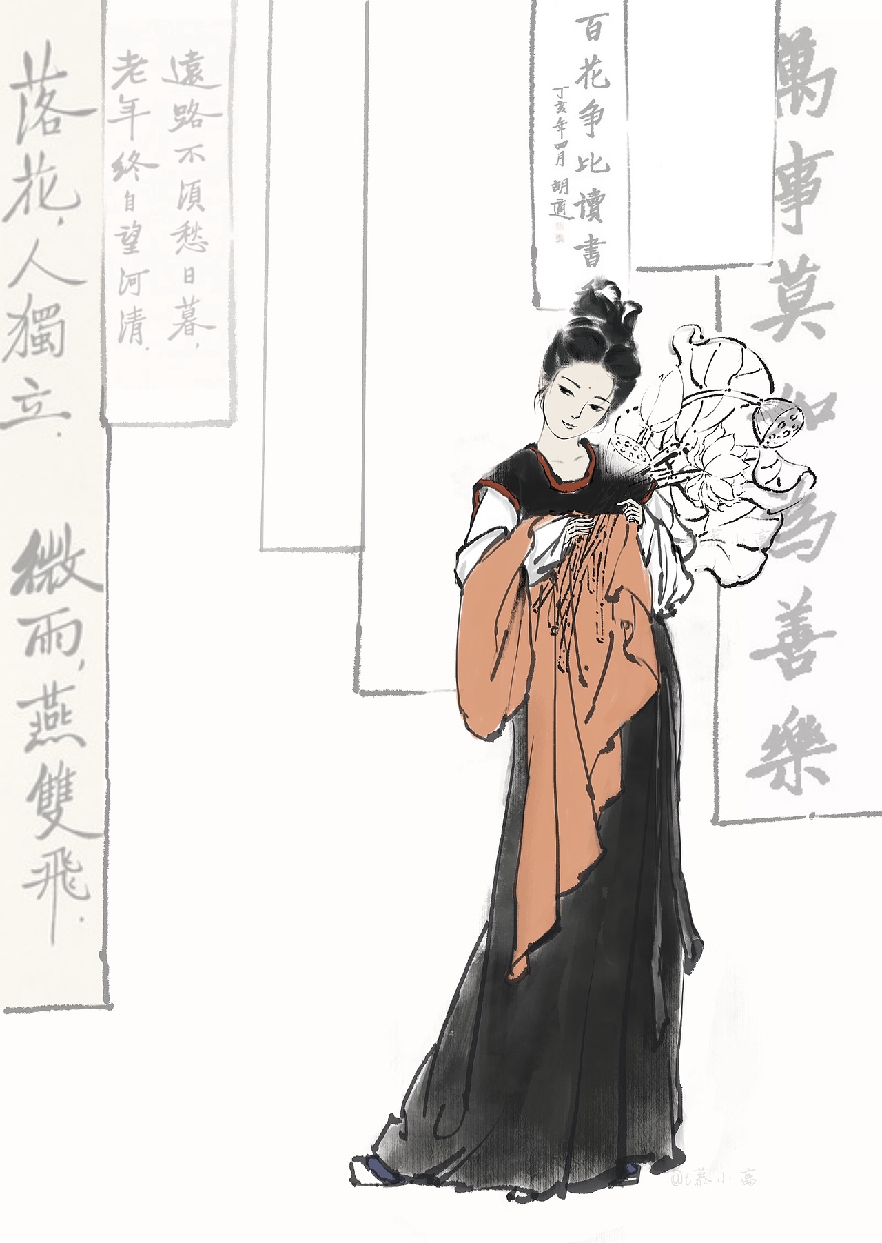 垆边人似月 皓腕凝霜雪（图ZMzE1NDU3NTE2） - 创作习作 - 站酷设计师l慕小离原创素材 - 站酷ZCOOL