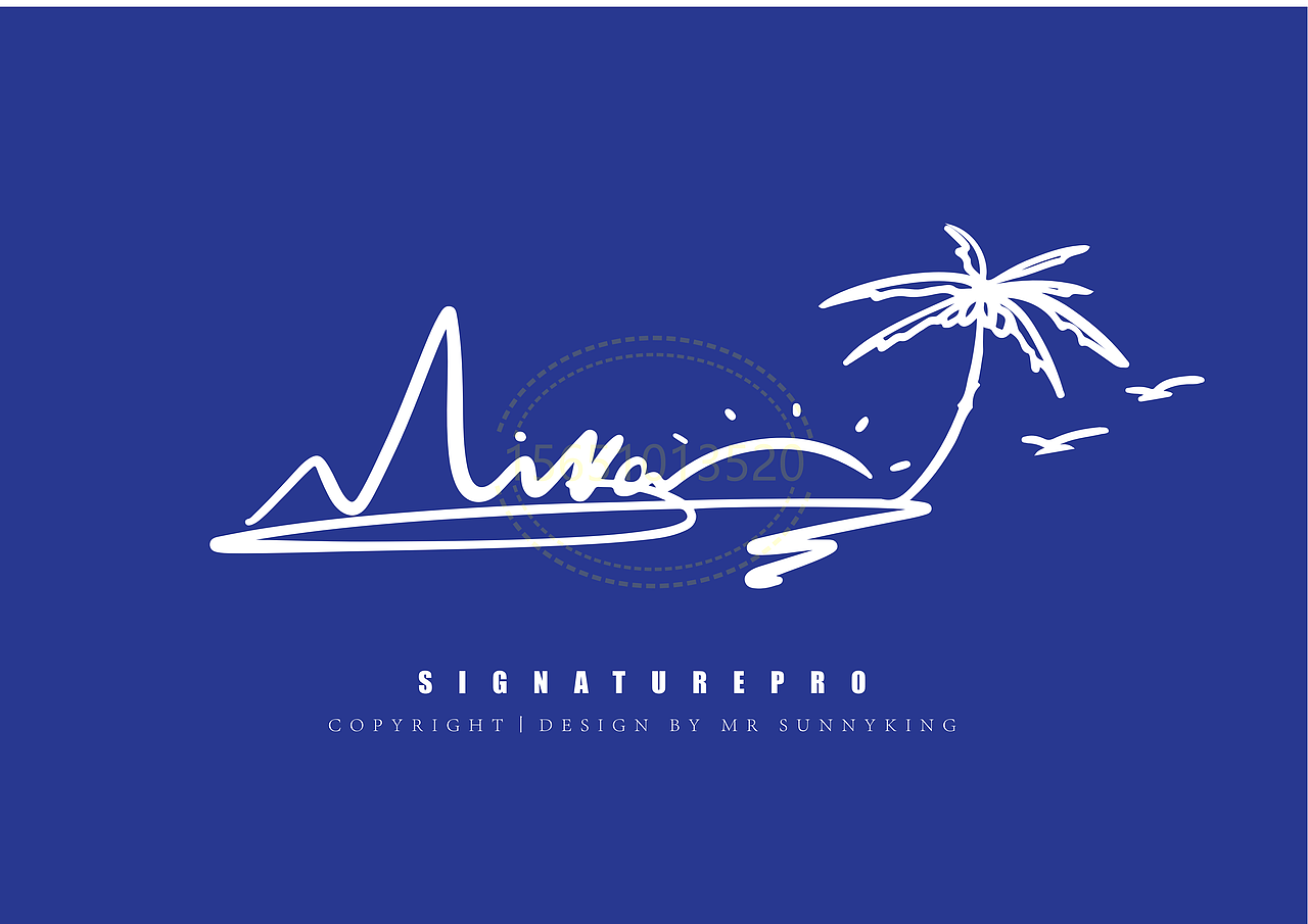 手写英文卡通签名丨南京孙老师丨版权作品丨华夏名流