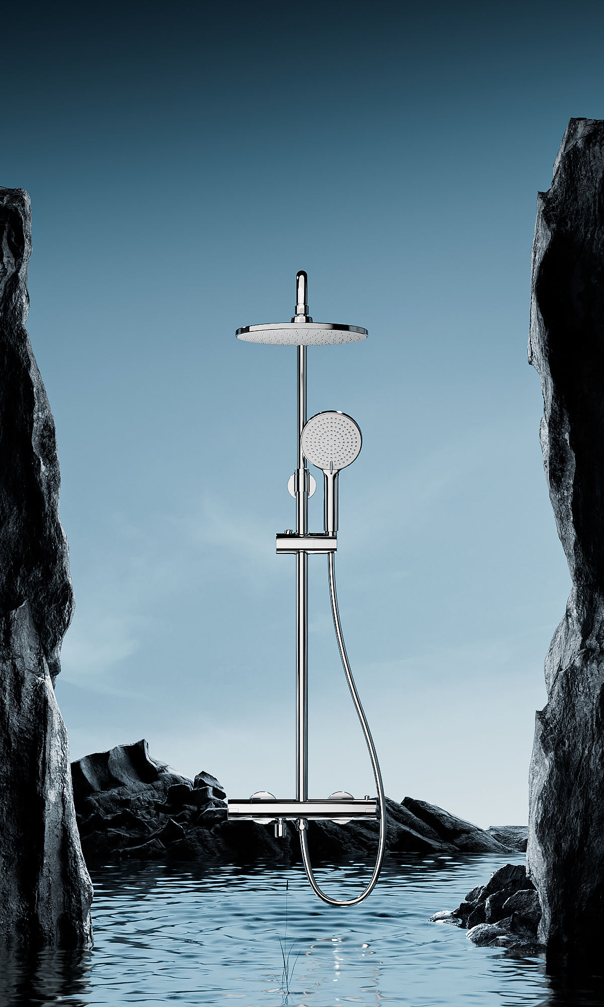 浴室柜丨智能花洒 渲染