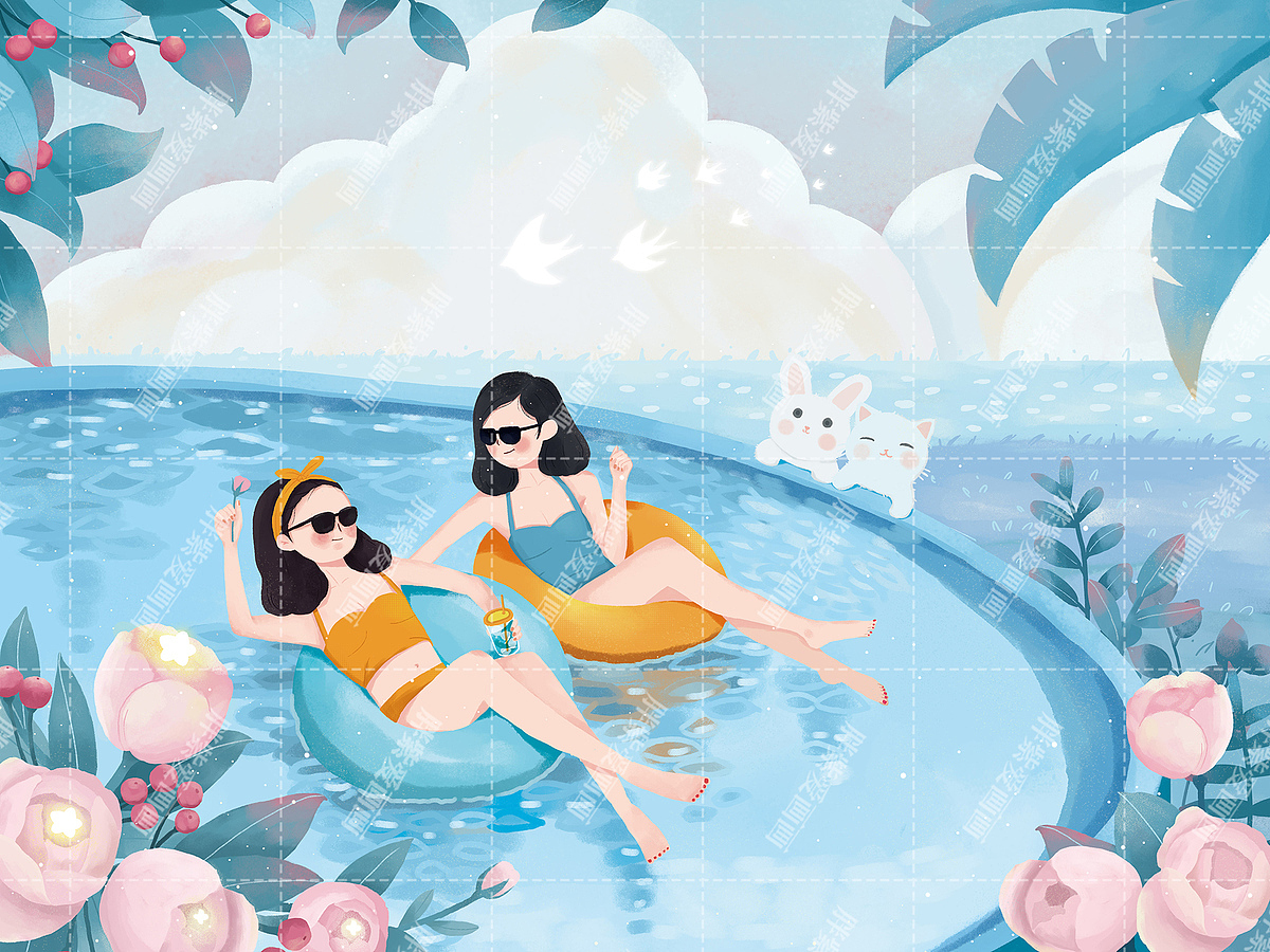 清凉一夏（图ZMzAyNjU3MDA0） - 创作习作 - 站酷设计师胖紫爱画画原创素材 - 站酷ZCOOL