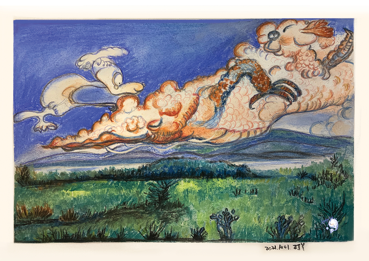 休憩龙（图ZMzUyNzEzODg4） - 艺术插画 - 站酷设计师蓝鱼LandgeFish原创素材 - 站酷ZCOOL