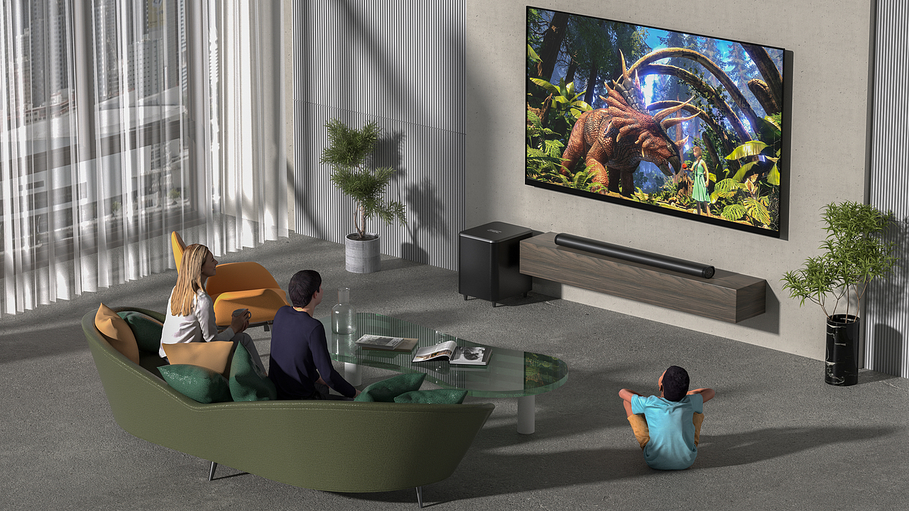 长条音响 soundbar 回音壁家居场景 banner渲染（图ZMzAxNDM3MTYw） - 电子产品 - 站酷设计师sukiki_原创素材 - 站酷ZCOOL
