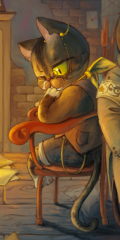 宠物侦探风格插画展示