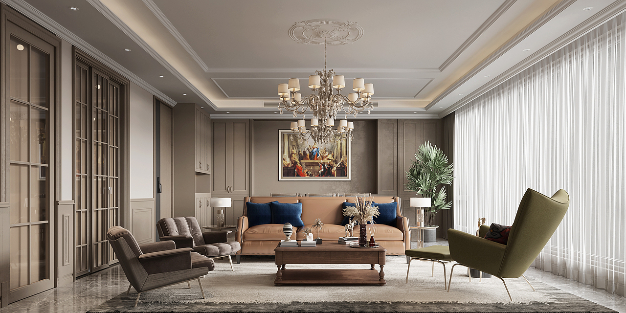 简美客餐厅卧室 效果图表现