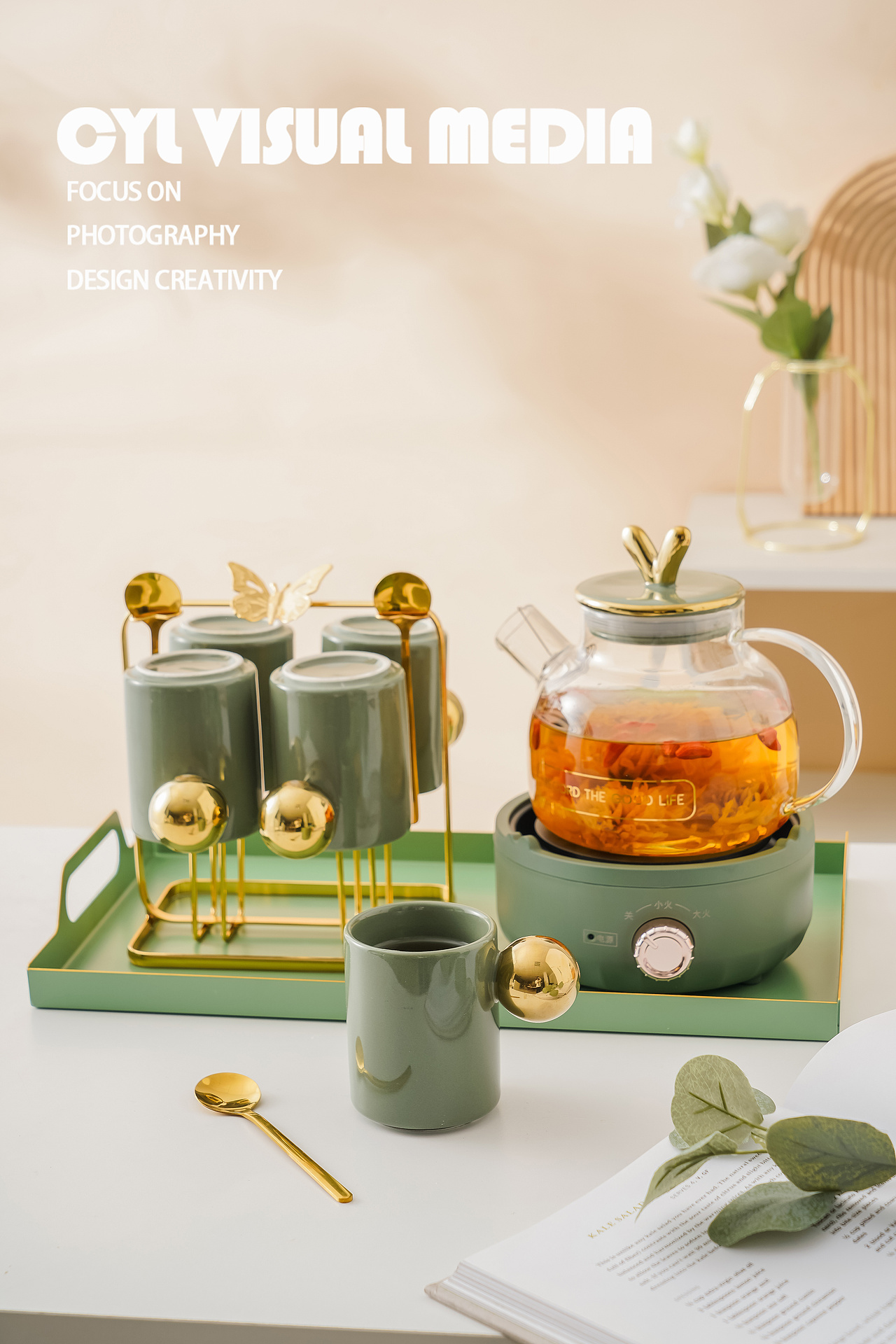 产品摄影|浅绿色花茶壶水具（图ZMzI0MzYwNDUy） - 产品摄影 - 站酷设计师摄影师蔡依琳原创素材 - 站酷ZCOOL