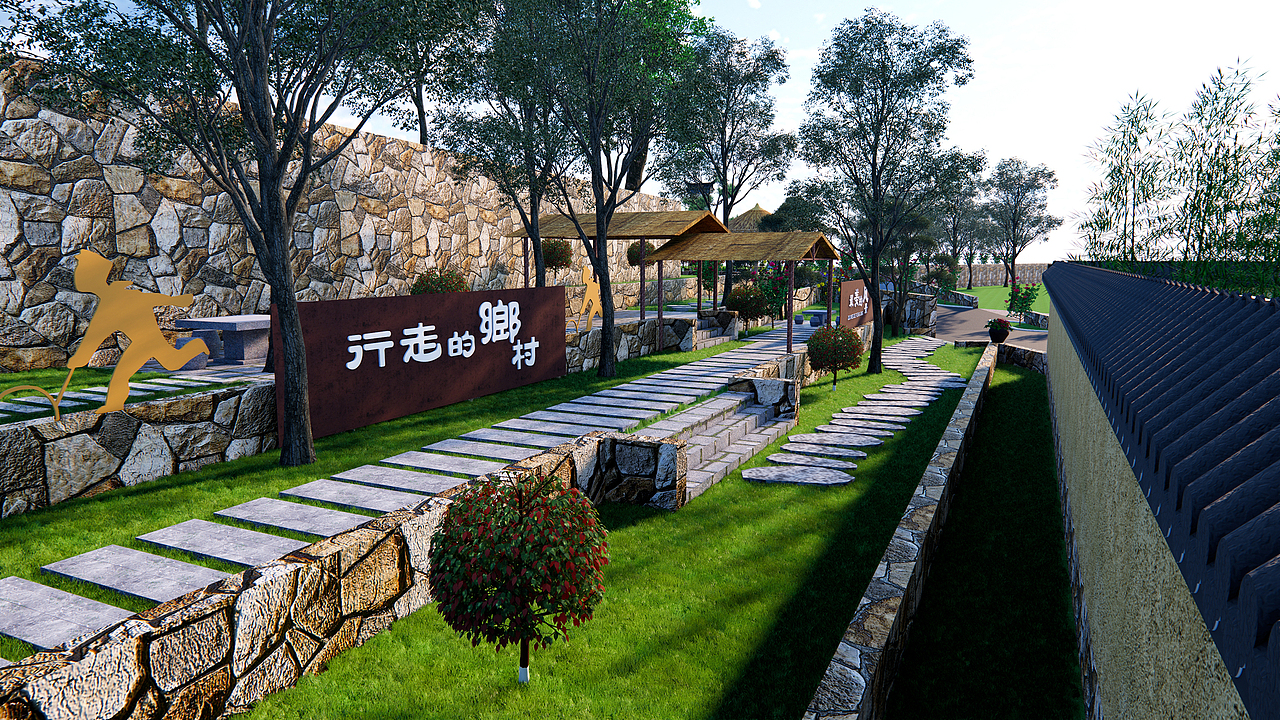 美丽乡村效果图（图ZMzIyMzMwMzEy） - 其他三维 - 站酷设计师指尖丨Design原创素材 - 站酷ZCOOL