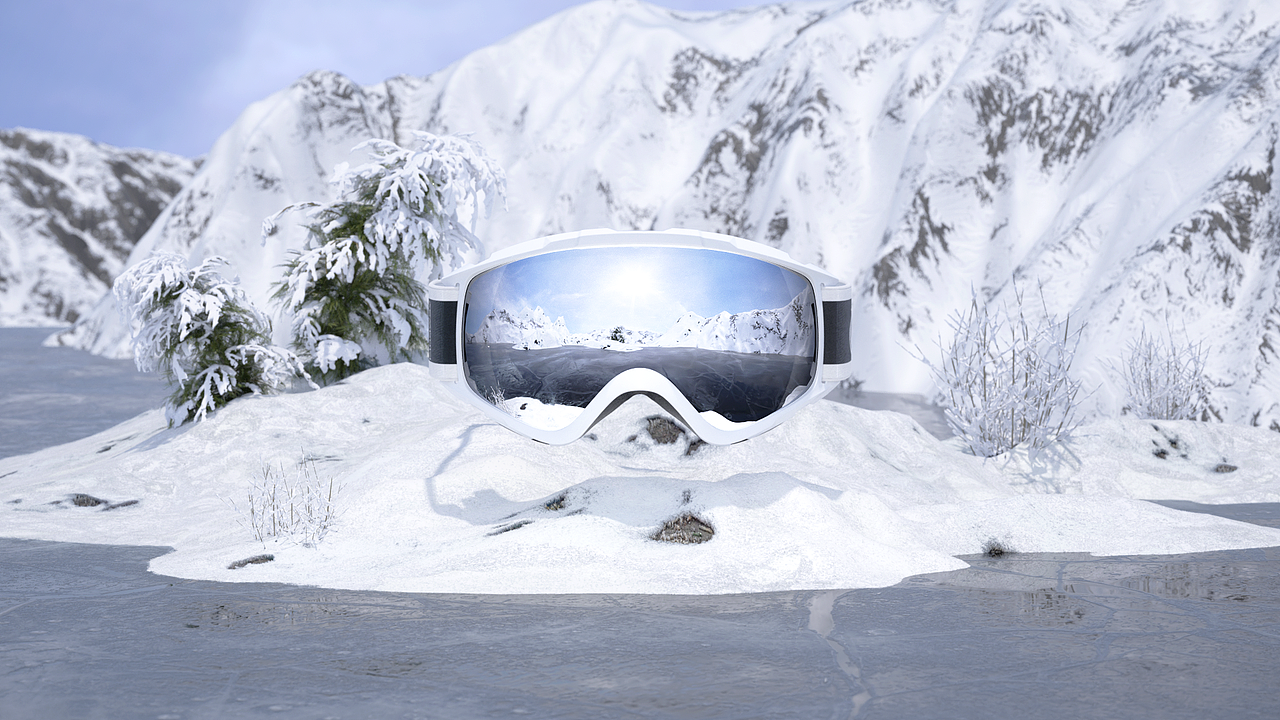 滑雪眼镜展示动画