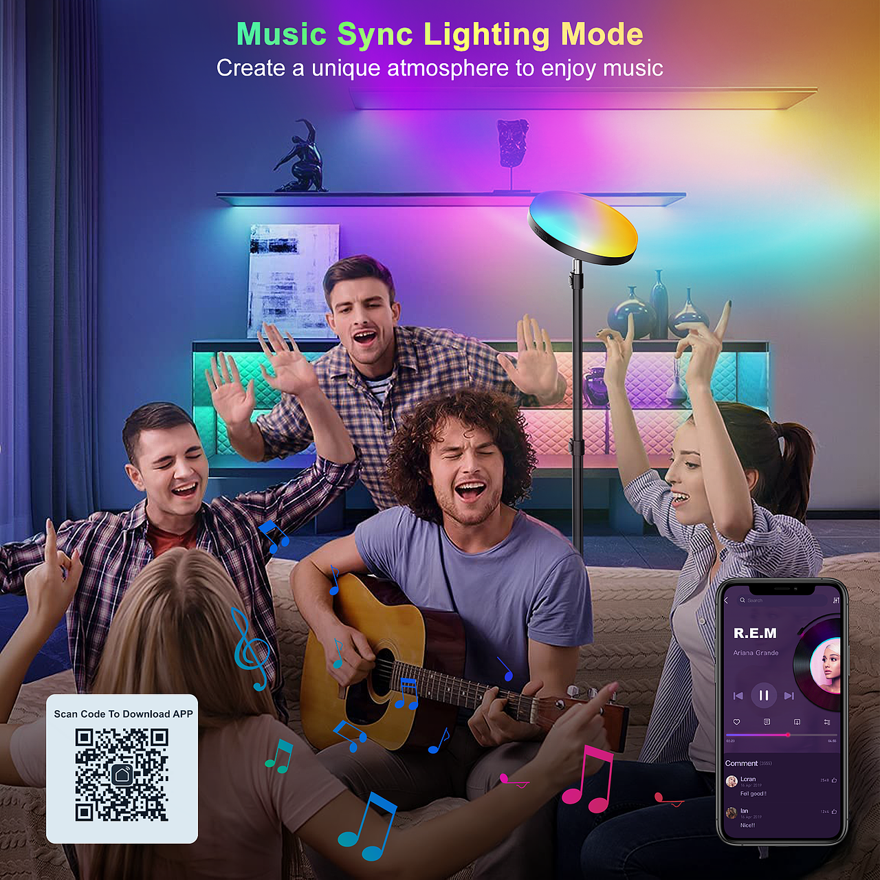 向日葵落地灯-亚马逊A+ 主图