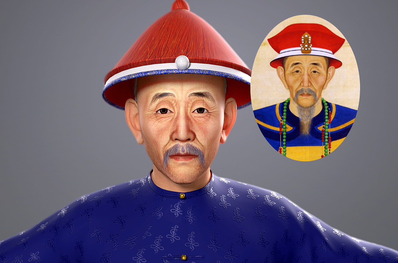 清朝康熙皇帝古装人物模型两套服装