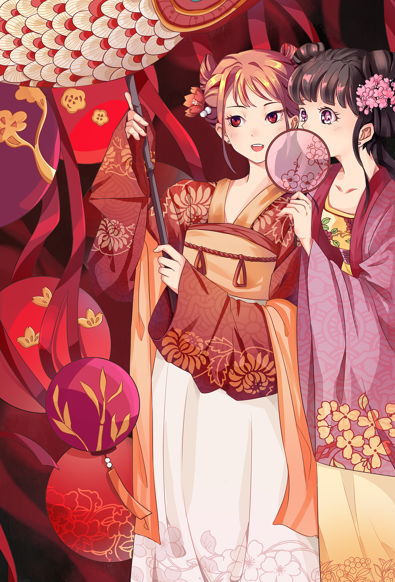 插画《逛庙会》（图ZMzE4Njg4NTk2） - 创作习作 - 站酷设计师爱偷懒佛系小蛋蛋原创素材 - 站酷ZCOOL