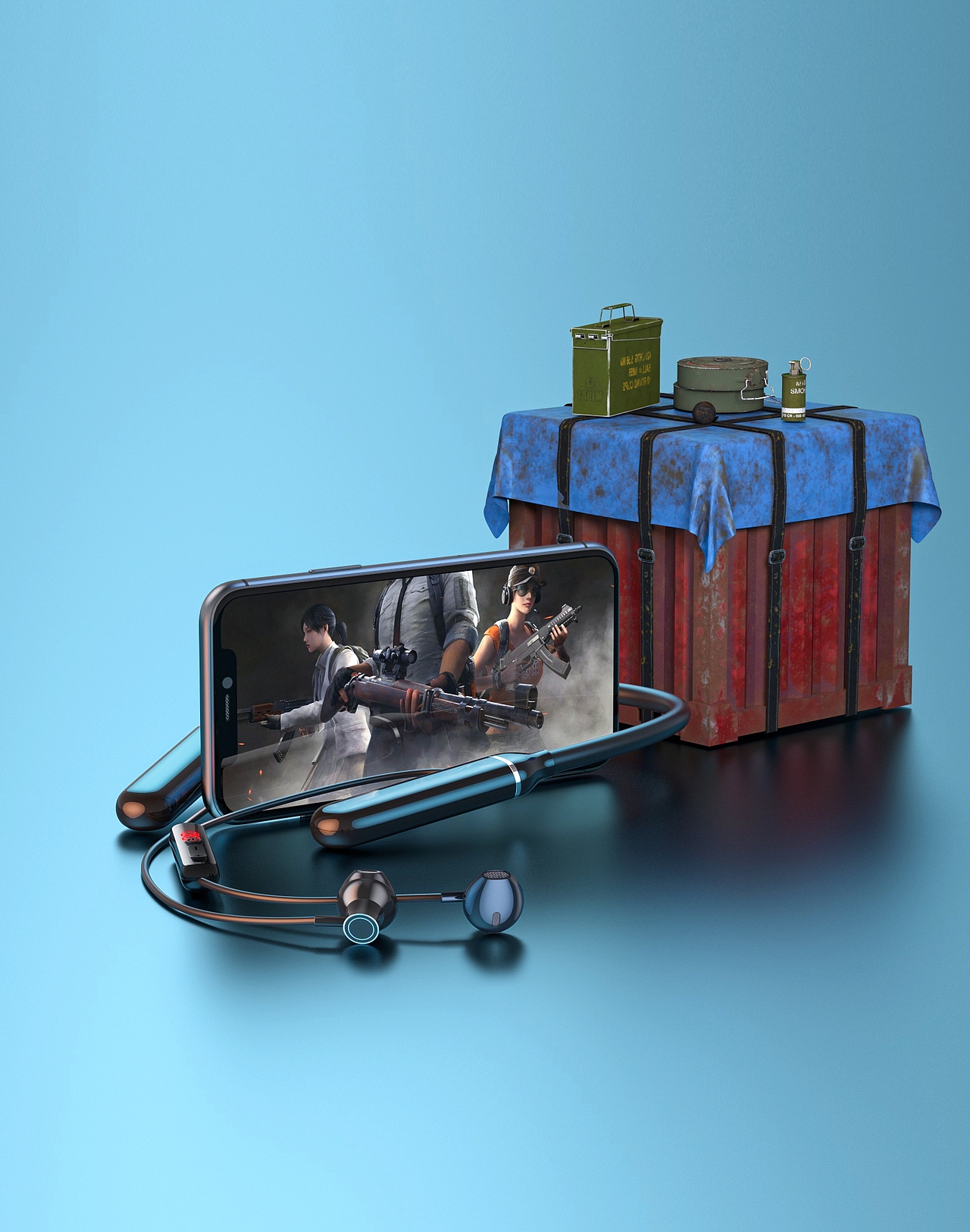 【产品建模渲染】蓝牙耳机/手持风扇