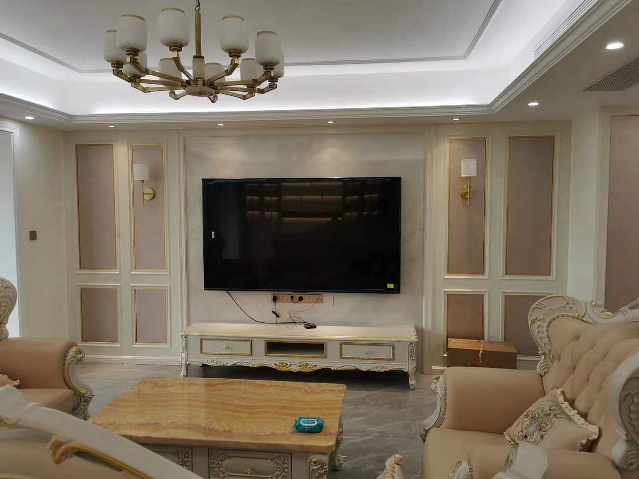 效果图做好了，客户也施工完毕，实景效果挺棒的