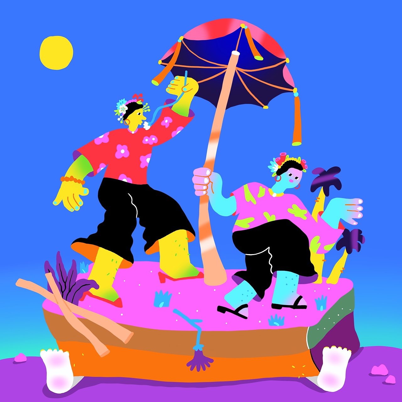 蟳埔女插画-Xun Pu Female（图ZMzA0NjEzNDQ4） - 艺术插画 - 站酷设计师怪味花生惹原创素材 - 站酷ZCOOL