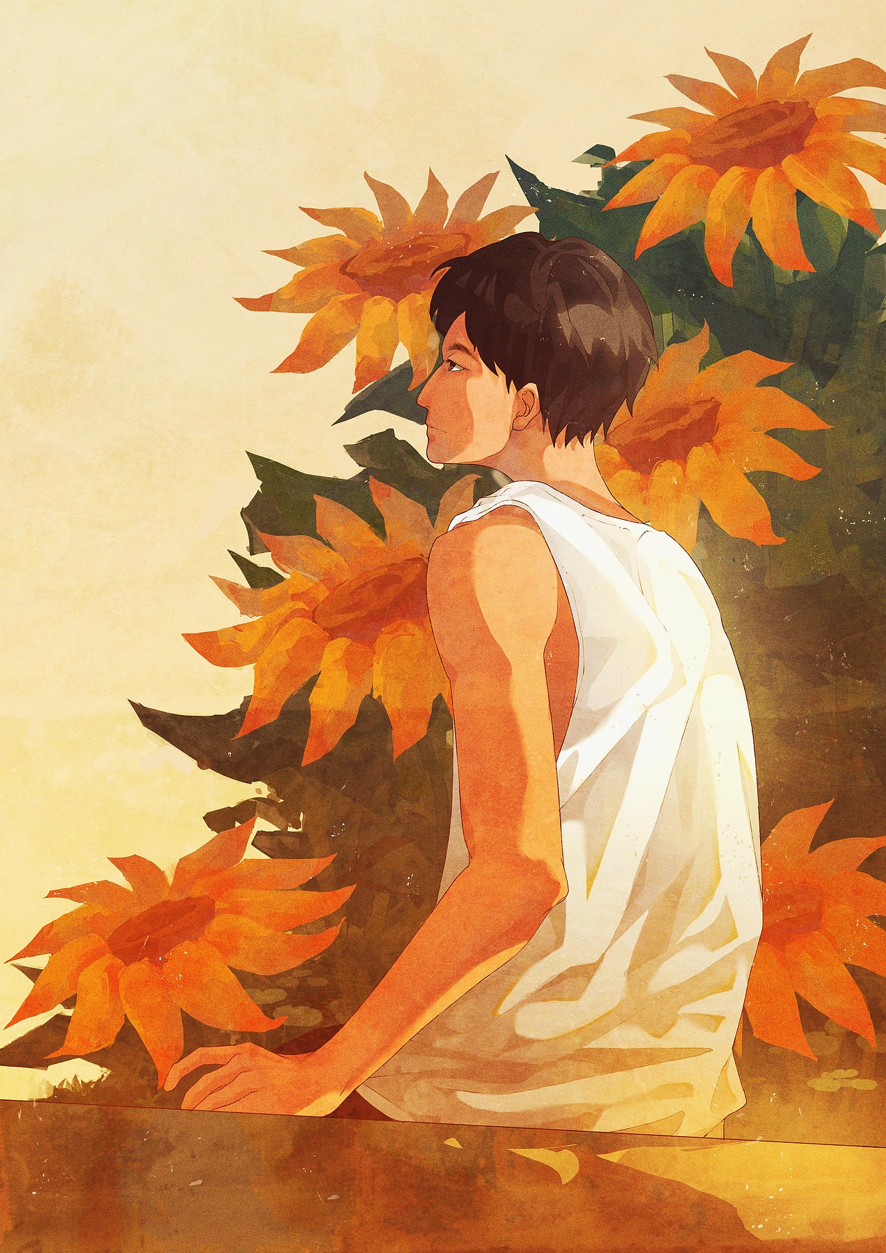 夏天、向日葵与少年（图ZMzA5NzQ3NDAw） - 创作习作 - 站酷设计师痛觉战士原创素材 - 站酷ZCOOL