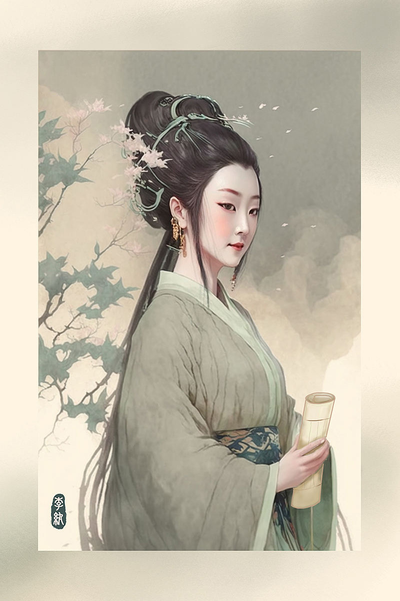 用Ai致敬经典——《红楼梦》金陵十二钗（图ZMzM4MDA3MjMy） - AI作品 - 站酷设计师靳思JS原创素材 - 站酷ZCOOL