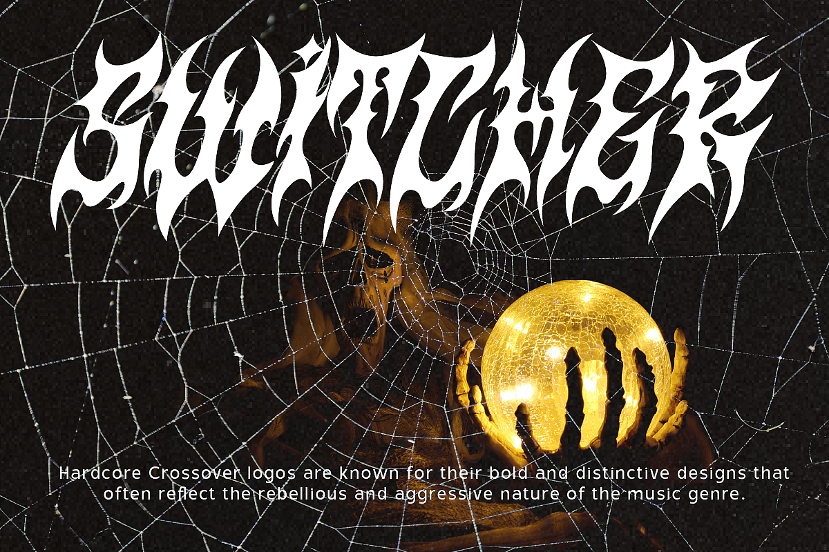 复古哥特重金属摇滚朋克乐队logo海报标题装饰英文字体